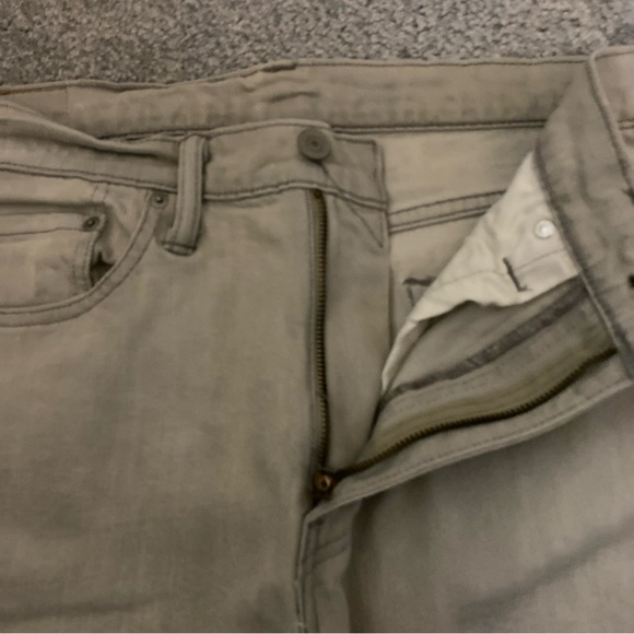 Levis 513 Jeans Mens 34x30 Gray Slim Straight Stretch Light Wash Zip Fly Nice! - Picture 5 of 7
